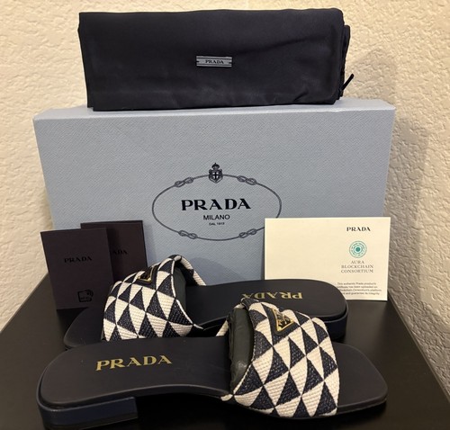 Prada triangle embroidered - prada,