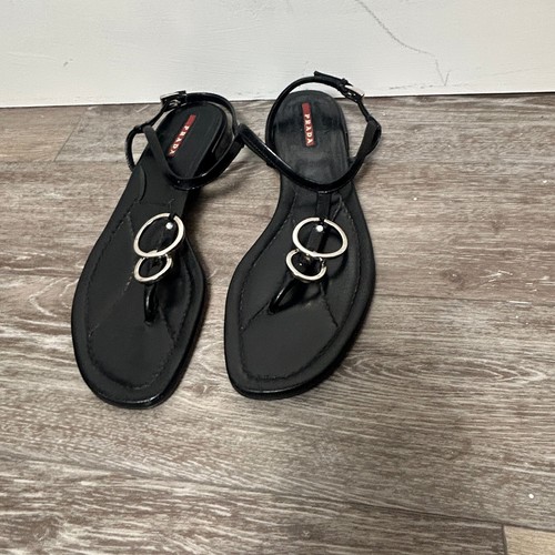 Leather flip flops prada - leather, camel