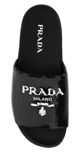 Prada black sequin white - white, logo