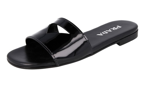 Prada patent leather slides - prada,