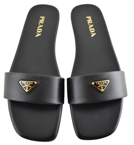 Prada ciabatte black leather - prada,