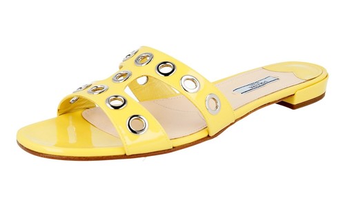 Prada patent leather slides - patent,